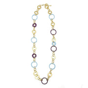 Sachi Raffia Rings Necklace - Purple Large and Small Rings