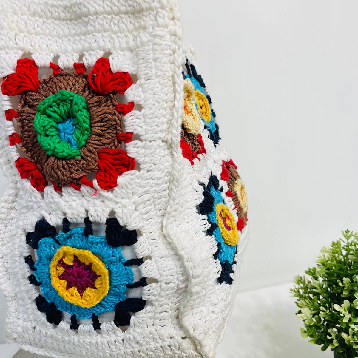Laya Cotton Crochet Small Top Handle Mini Bags