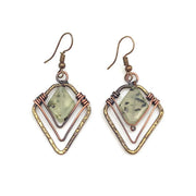Banjara Prehnite Diamond Shaped Earrings