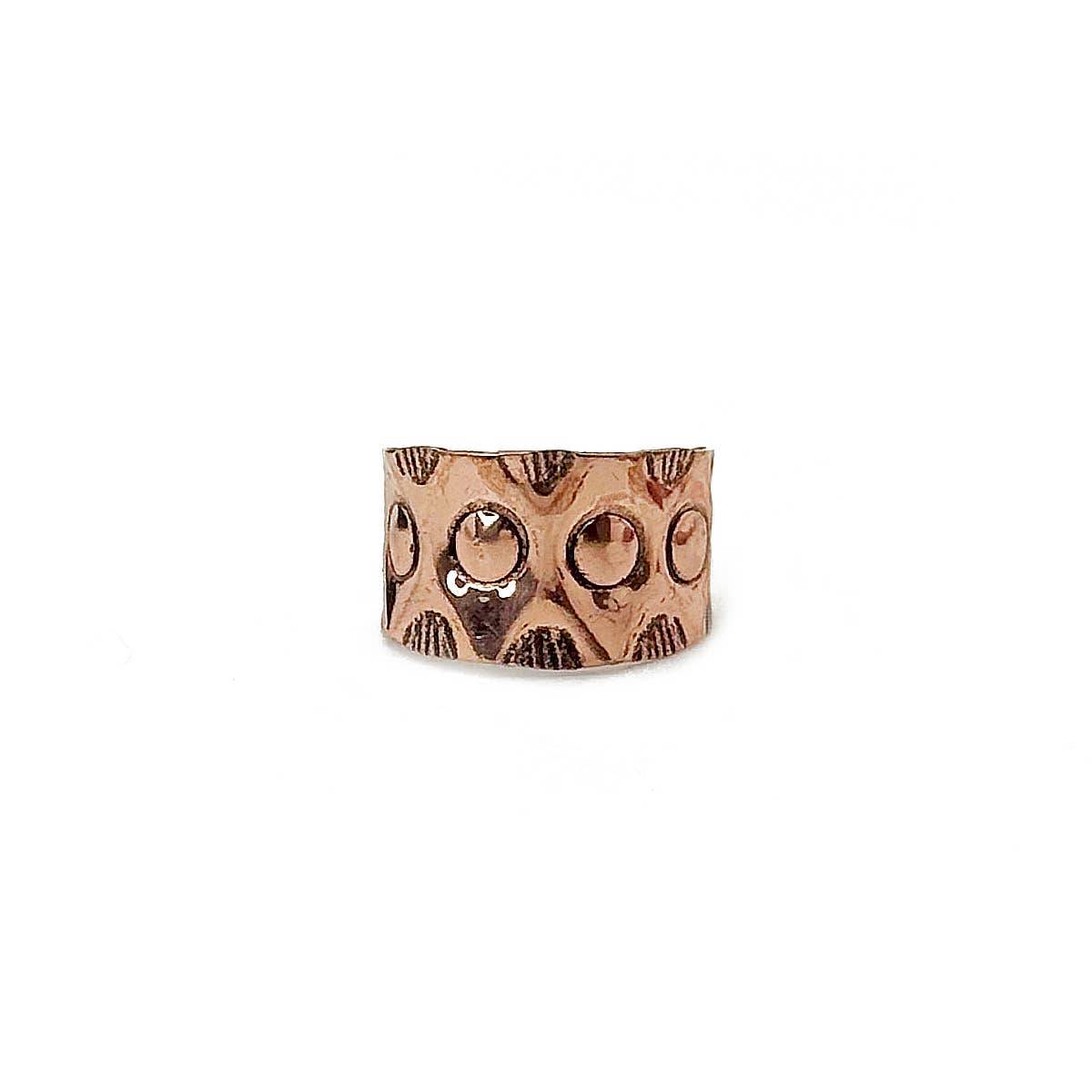 Handcrafted Copper Geo Dots Ring