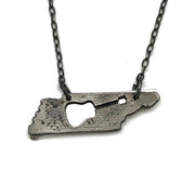 Home State Jewelry - Pewter Necklace - Tennessee with Guitar