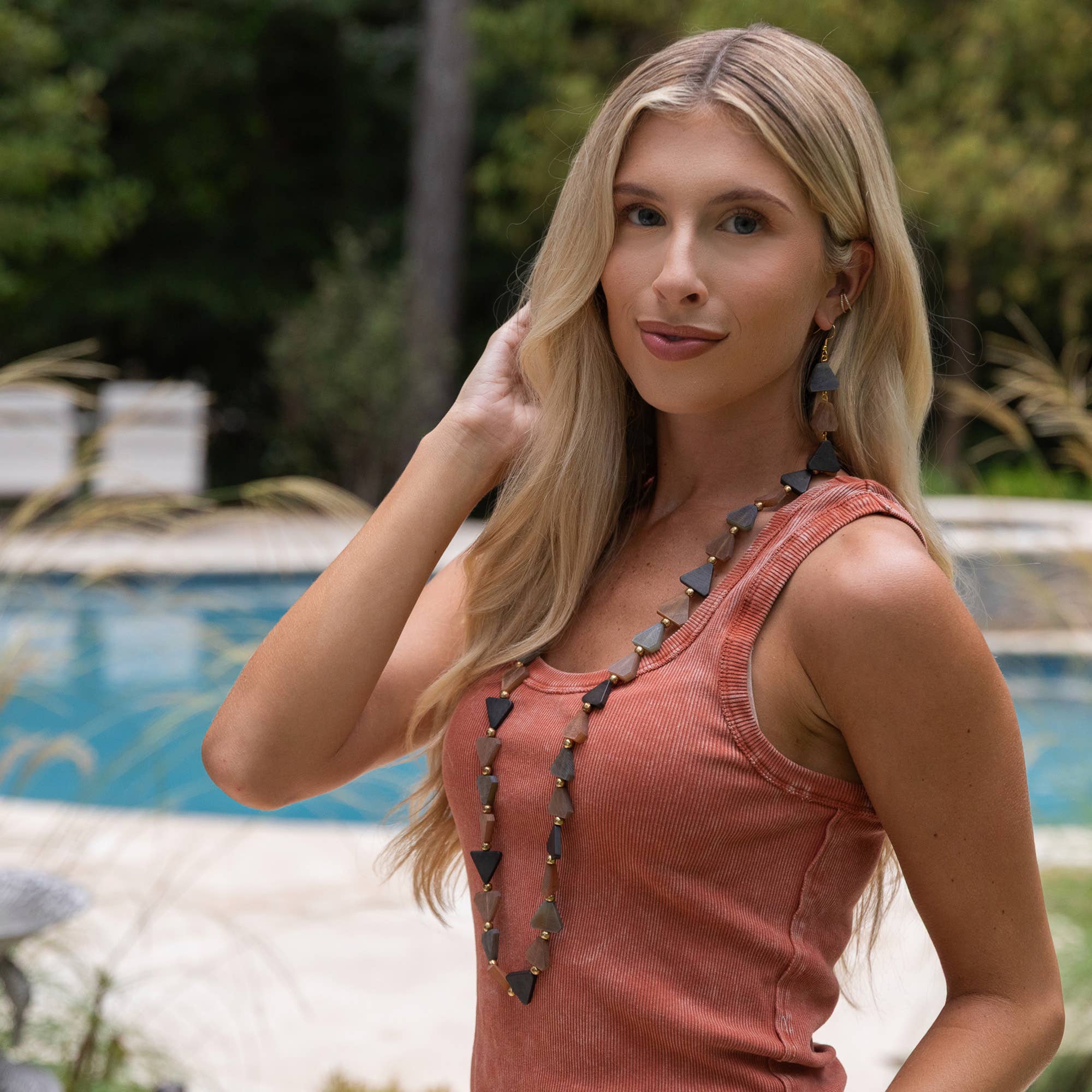 Omala Autumn Neutrals Necklace - Triangle Earth