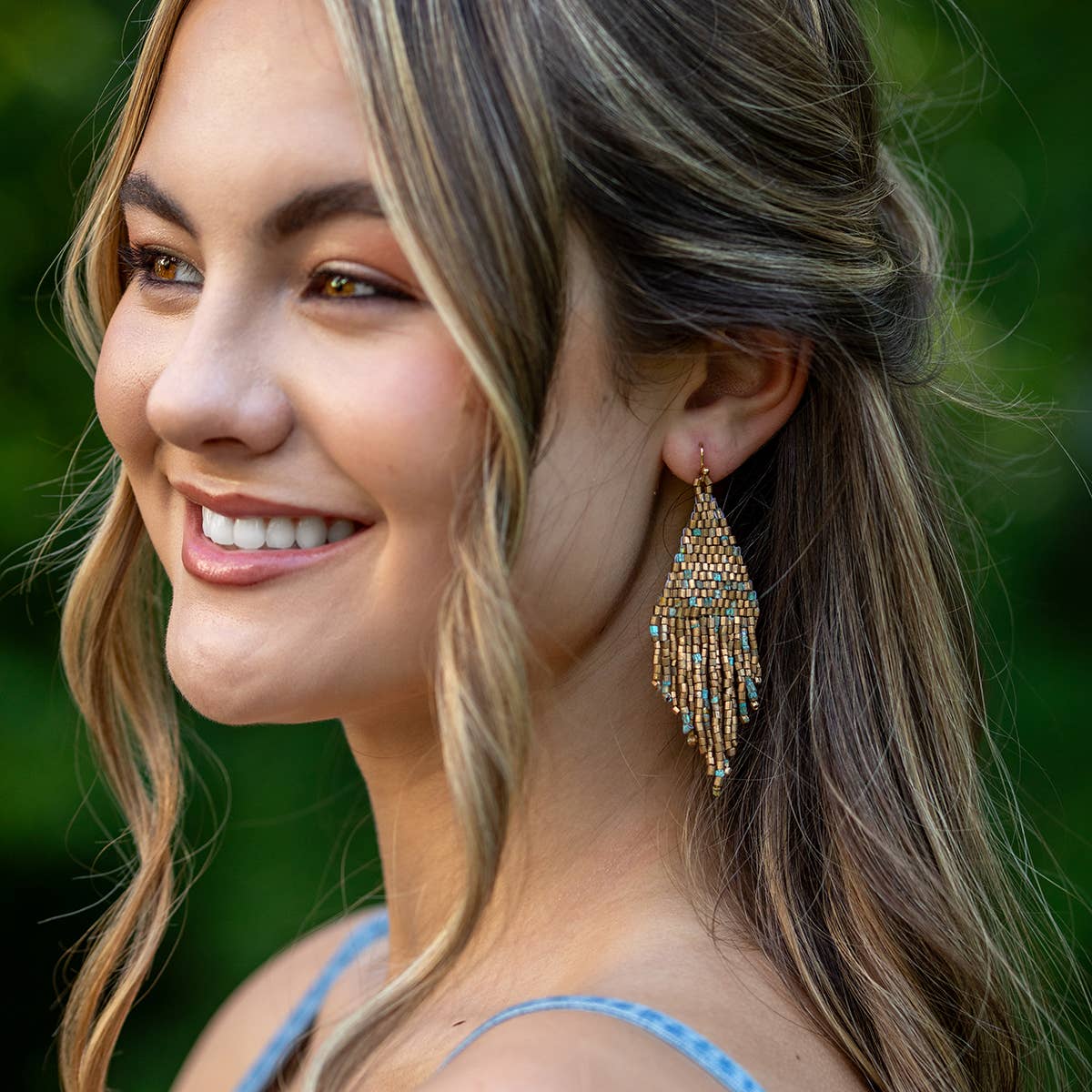 Seed Bead Fringe Earrings - Multiple Color Styles