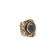 Mixed Metal and Ruby Fuchsite Stone Ring
