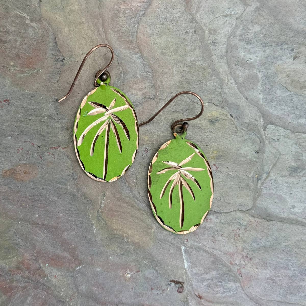 Patina Palm Paradise Earrings