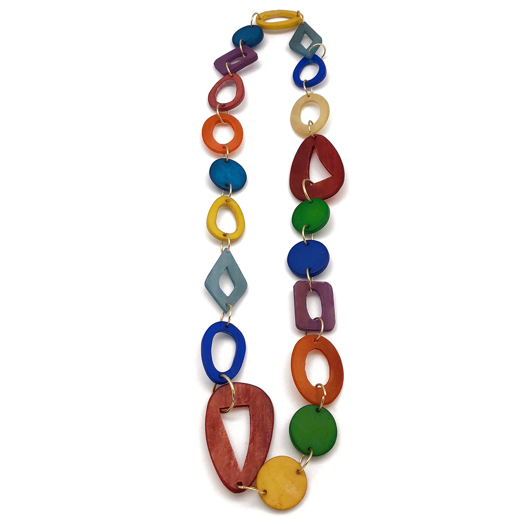 Omala Rainbow Collection Necklace - Mixed Shapes Links