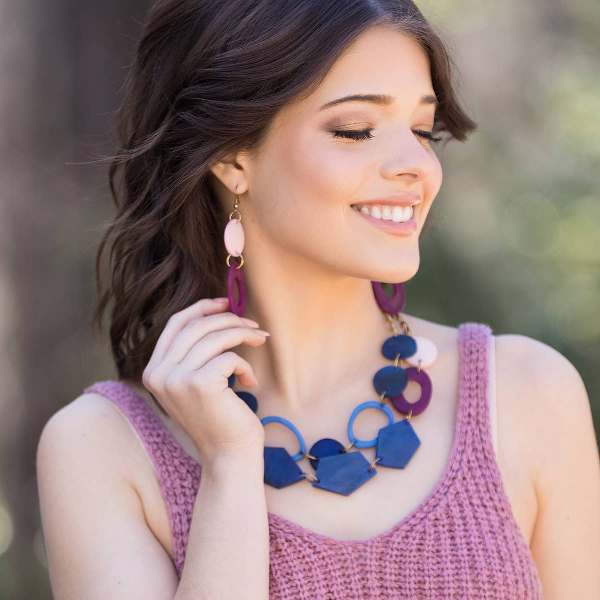 Omala Heliotrope Collection - Geometric Bib Necklace