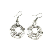 Banjara Wire Wrapped Layered Circles Silver Earrings