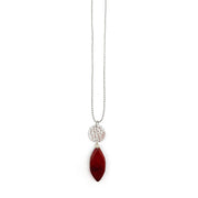 Akriti Silver and Large Faceted Mookite Necklace