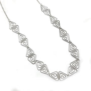 Silver Plated Necklace - Spiral Triangle Links