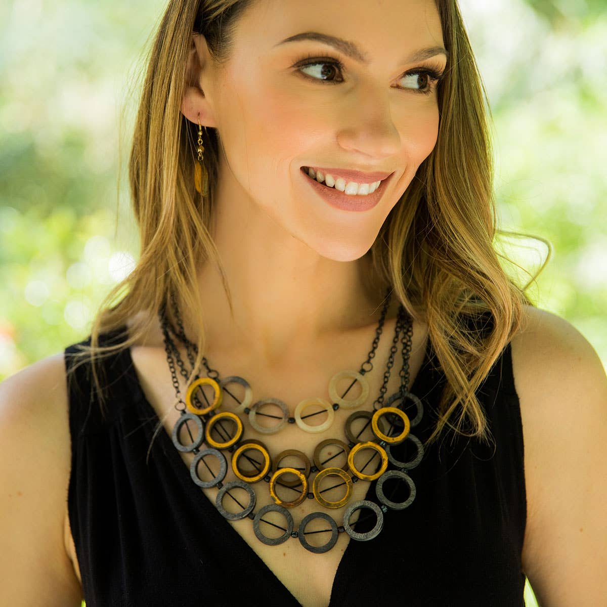 Omala Autumn Neutrals Collection Necklace - Open Circles