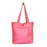 Aviva Collection - Quilted Solid Cotton Shopper Tote - Pink