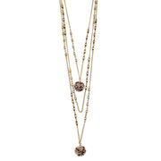 Sachi Coffee & Cream Collection Necklace - Gold Bead & Discs
