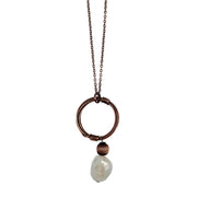 Banjara Antiqued Ring Necklace with Chalcedony Stone