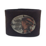 Leather Snap Bracelet - Bear in Woods