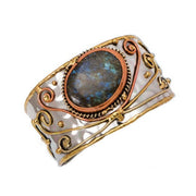 Mixed Metal Bracelet with Labradorite Stone