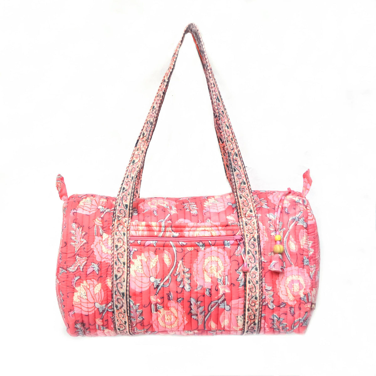 Peony Bloom XL Duffle Bag - Block Printed Organic Cotton