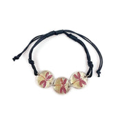 Pewter Bracelet w/ Color Enamel - Dragonfly in Squash/Lilac