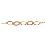 Sachi Terracotta Collection Bracelet - Gold/Rust Wide Links