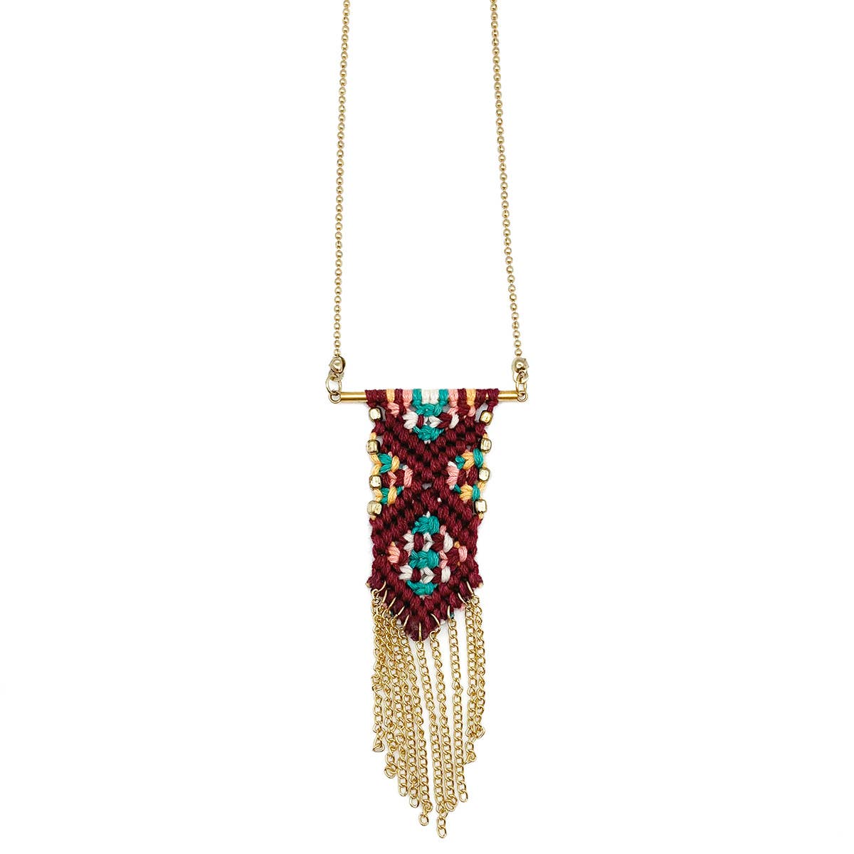Sachi Warp & Weft Collection Necklace - Woven Fabric Chains