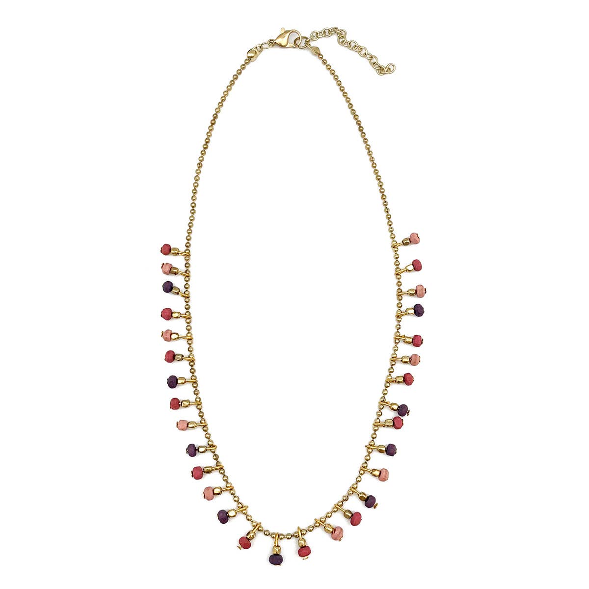 Sachi Mulberry Mix Necklace - Mixed Single Drop Beads