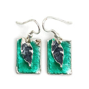Pewter Earrings with Color Enamel