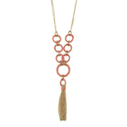 Sachi Terracotta Collection Necklace - Big Rings, Tassel