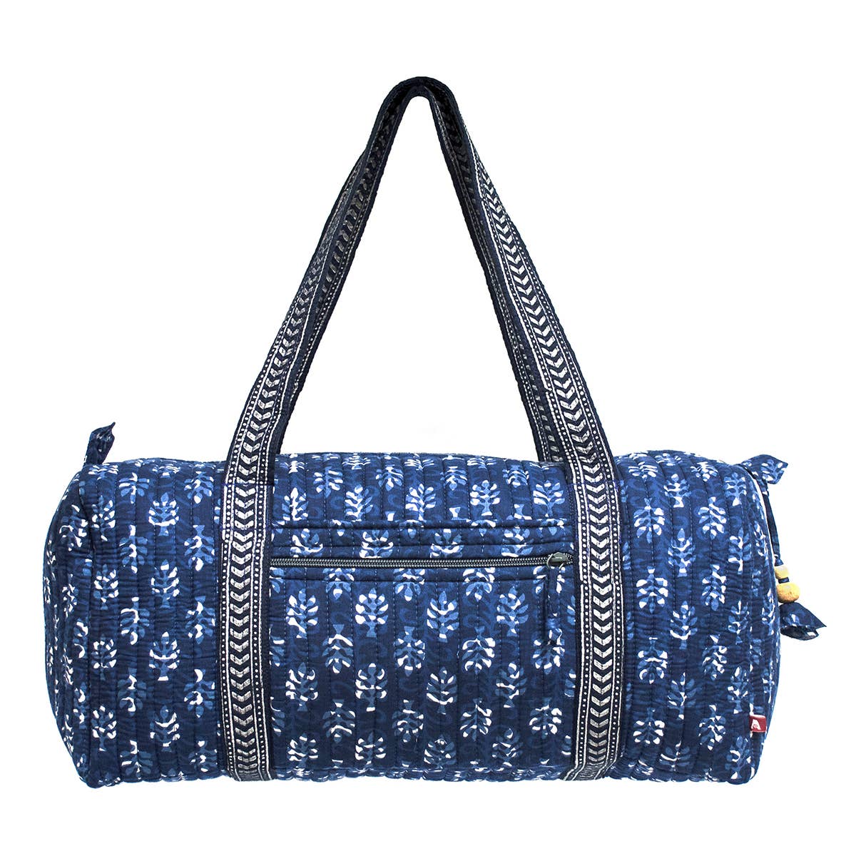 Indigo Palms Jumbo Duffle Bag - Block Printed Organic Cotton
