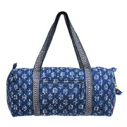 Indigo Palms Jumbo Duffle Bag - Block Printed Organic Cotton
