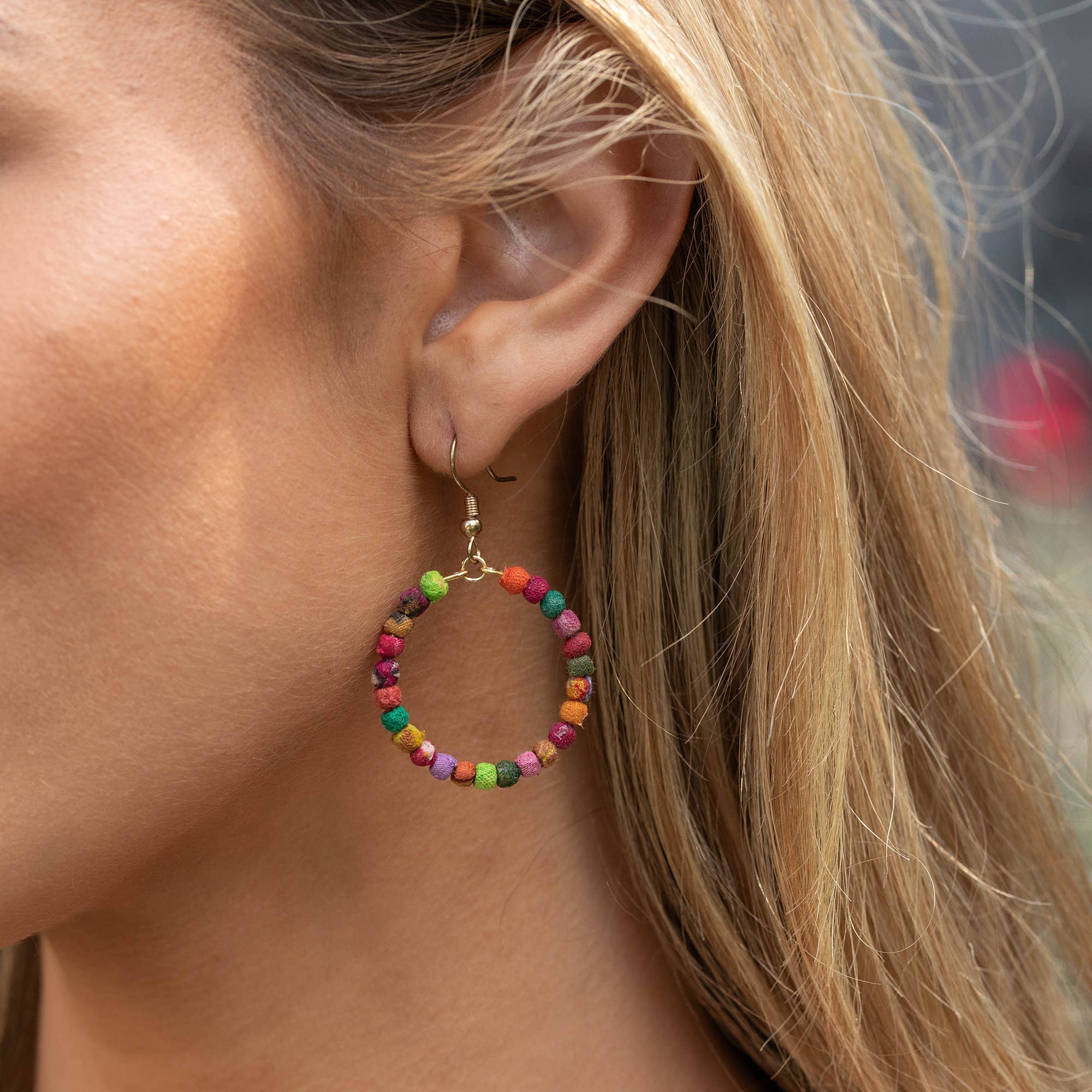 Aasha Kantha Handcrafted Small Hoop Earrings