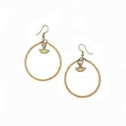 Sachi Island Waterfalls Earrings - Tan Solid Hoop