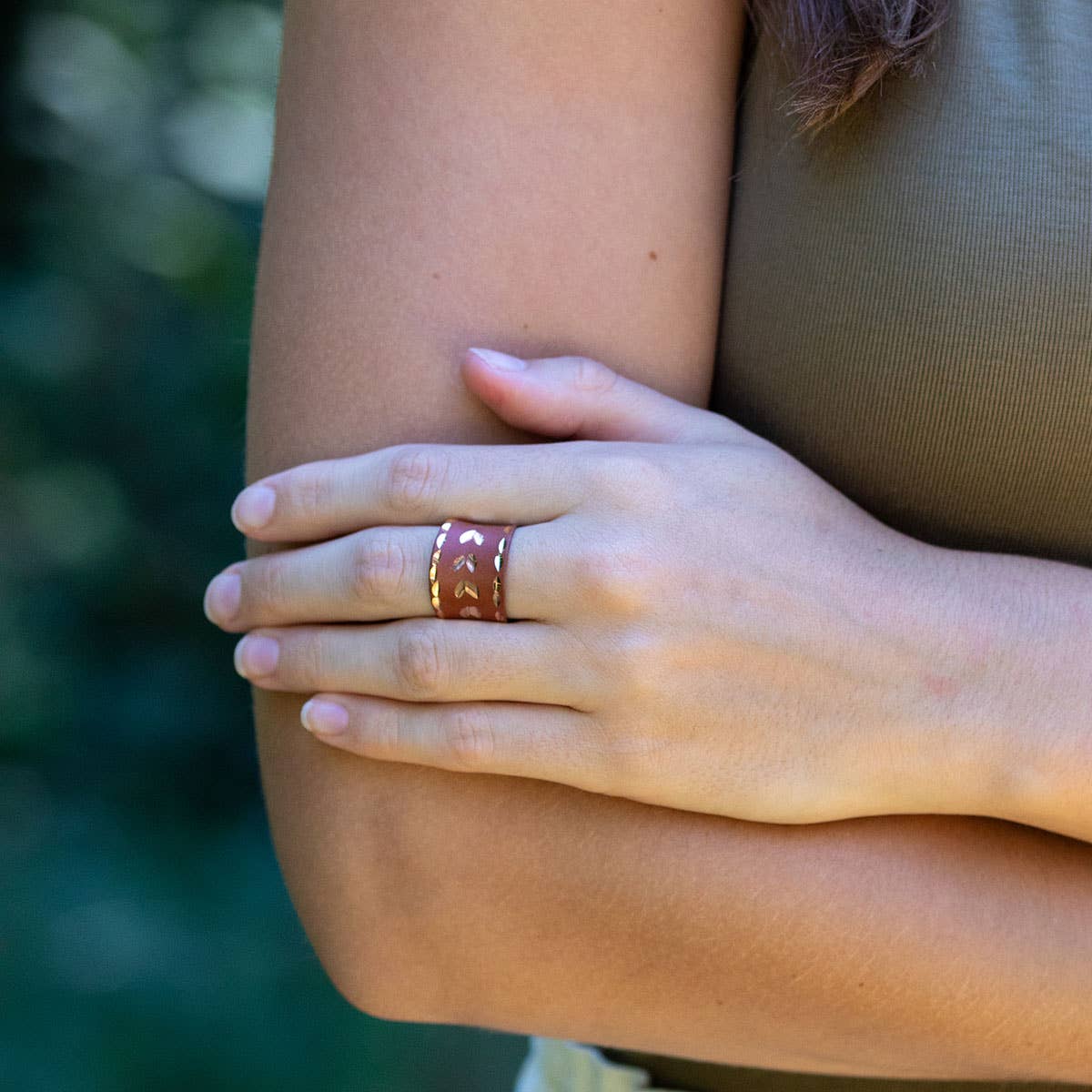 Patina Terracotta Lace Ring
