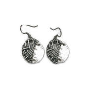 Pewter Earrings - Hatched Pieced Circles