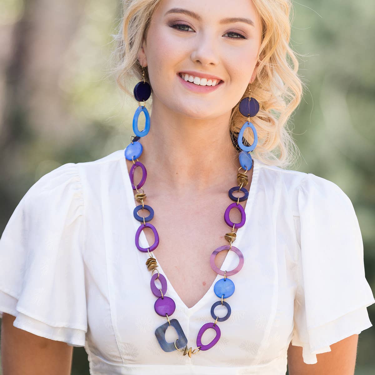 Omala Heliotrope Collection Necklace - Links and Brass