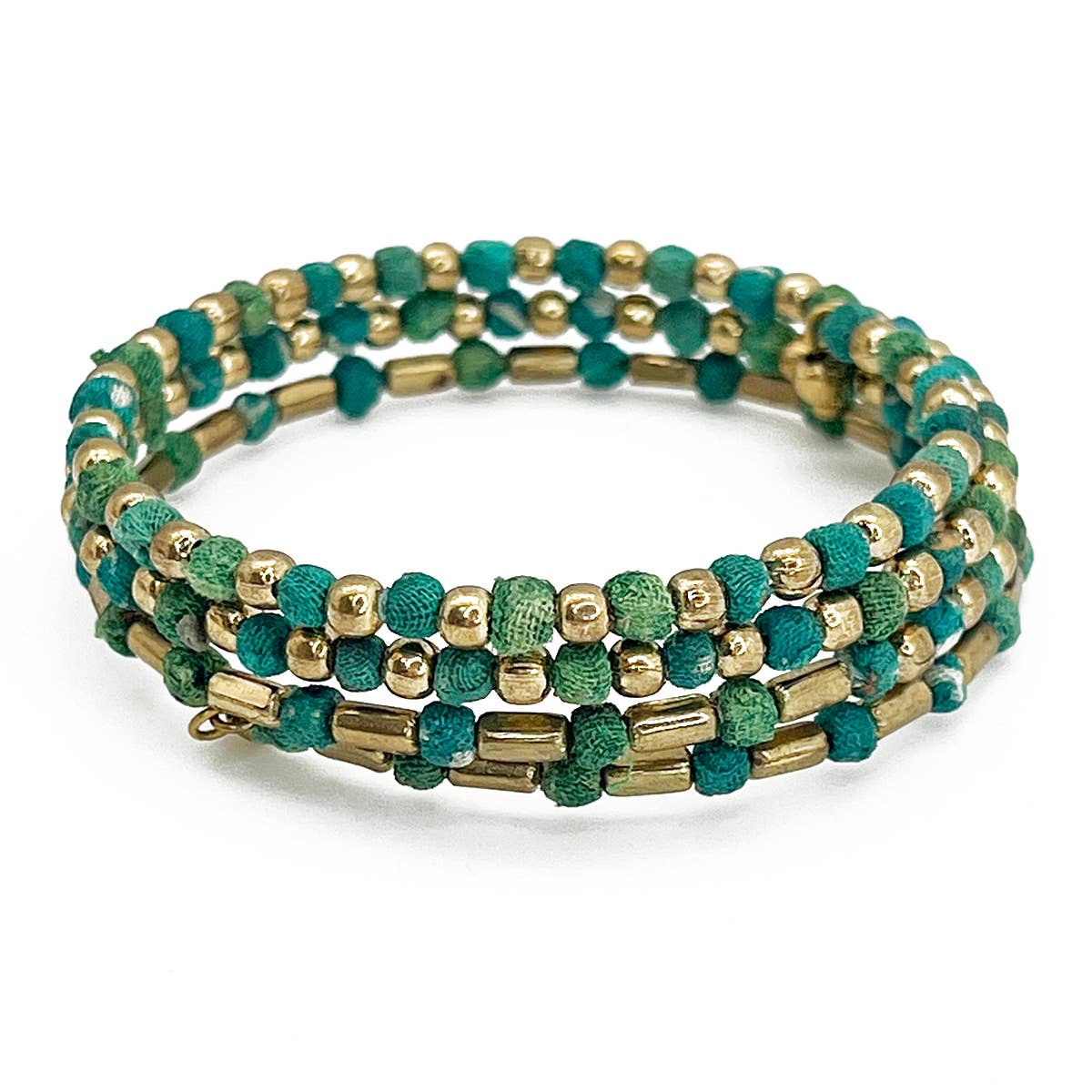 Aasha Chic Seagrass Coil Kantha Handcrafted Bracelet