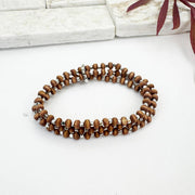 Sachi Wood Bead Wrap Bracelet - Brown