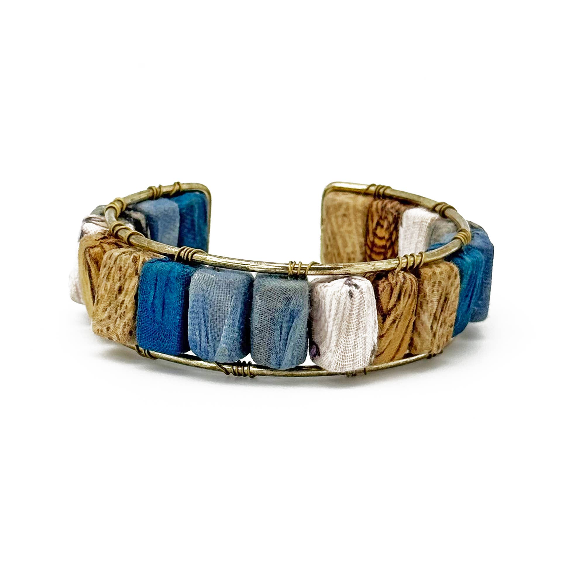 Aasha Monochrome Kantha Handcrafted Wide Cuff Bracelet