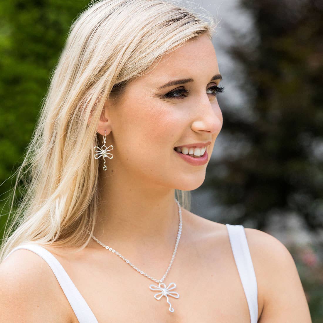 Silver Plated Necklace - Smaller Size Dragonfly