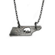 Home State Jewelry - Pewter Necklace - Tennessee with Bear