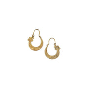 Tanvi Gold Filigree Spiral Crescent Hinged Earrings