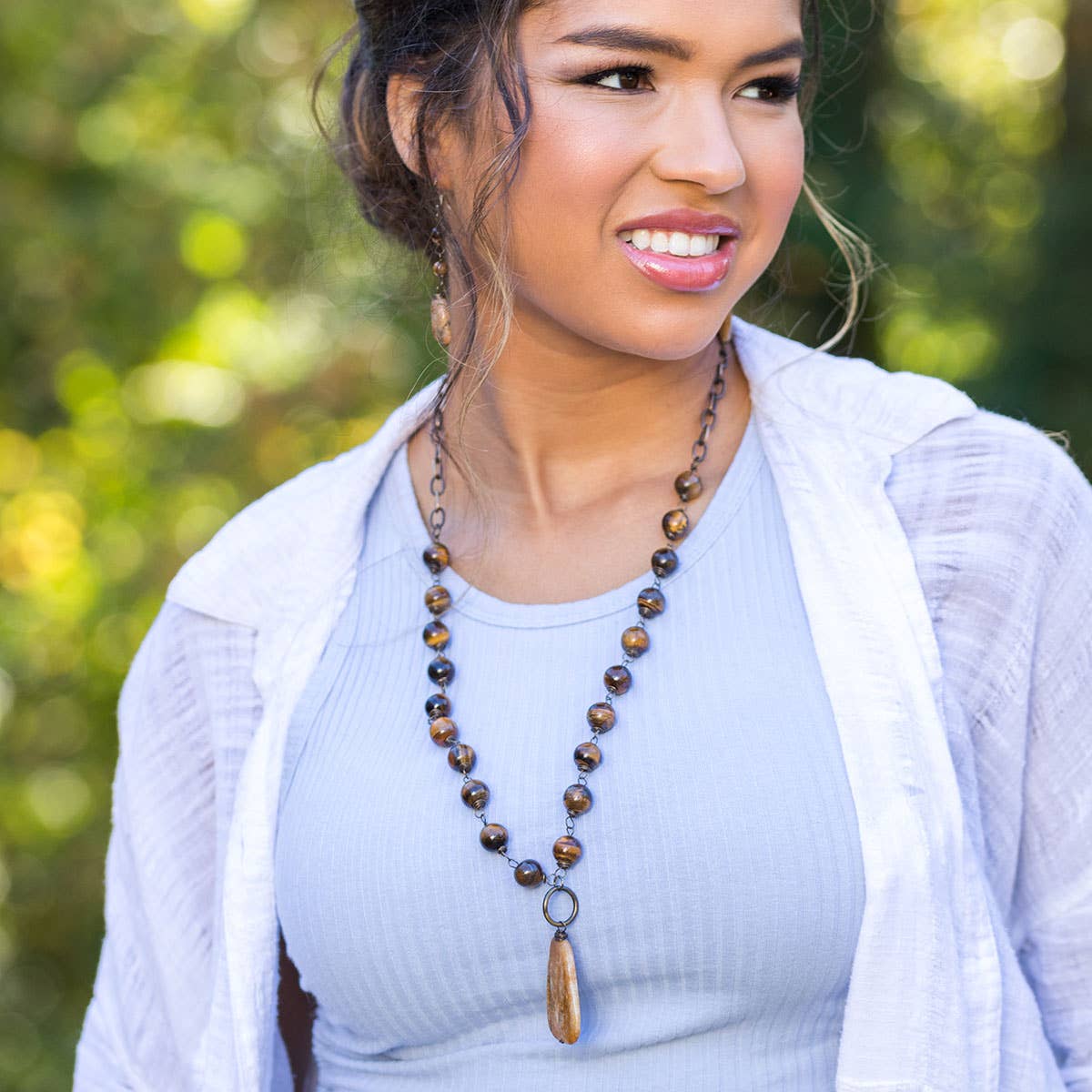 Banjara Semi-Precious Stone Necklace - Tigereye