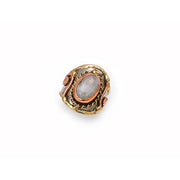 Mixed Metal and Rainbow Moonstone Stone Ring