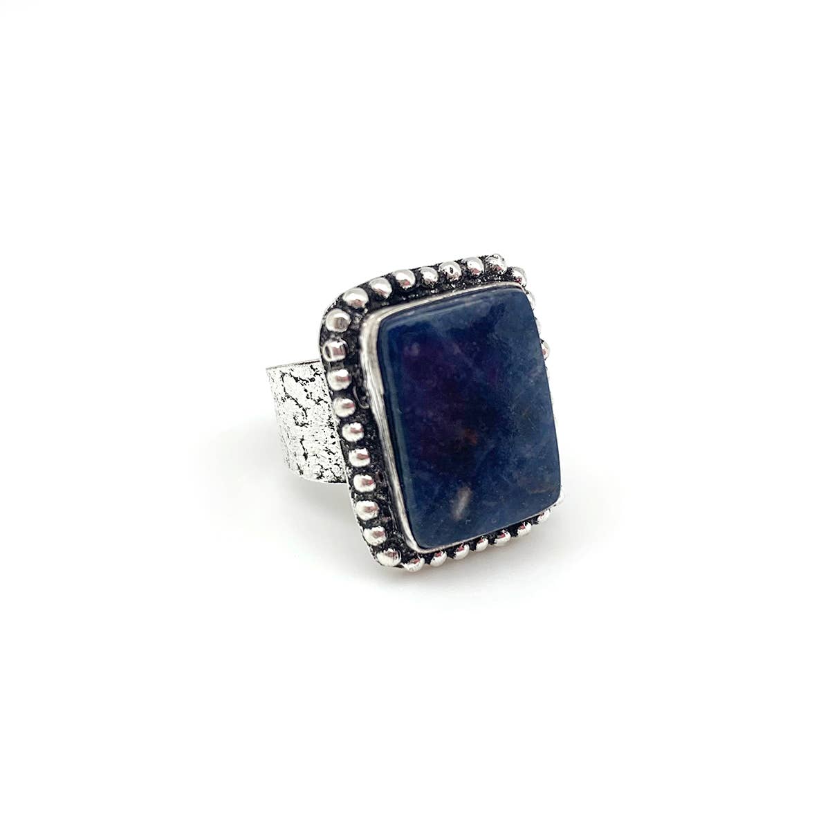 Handcrafted Kashi Semiprecious Stone Ring - Sodalite