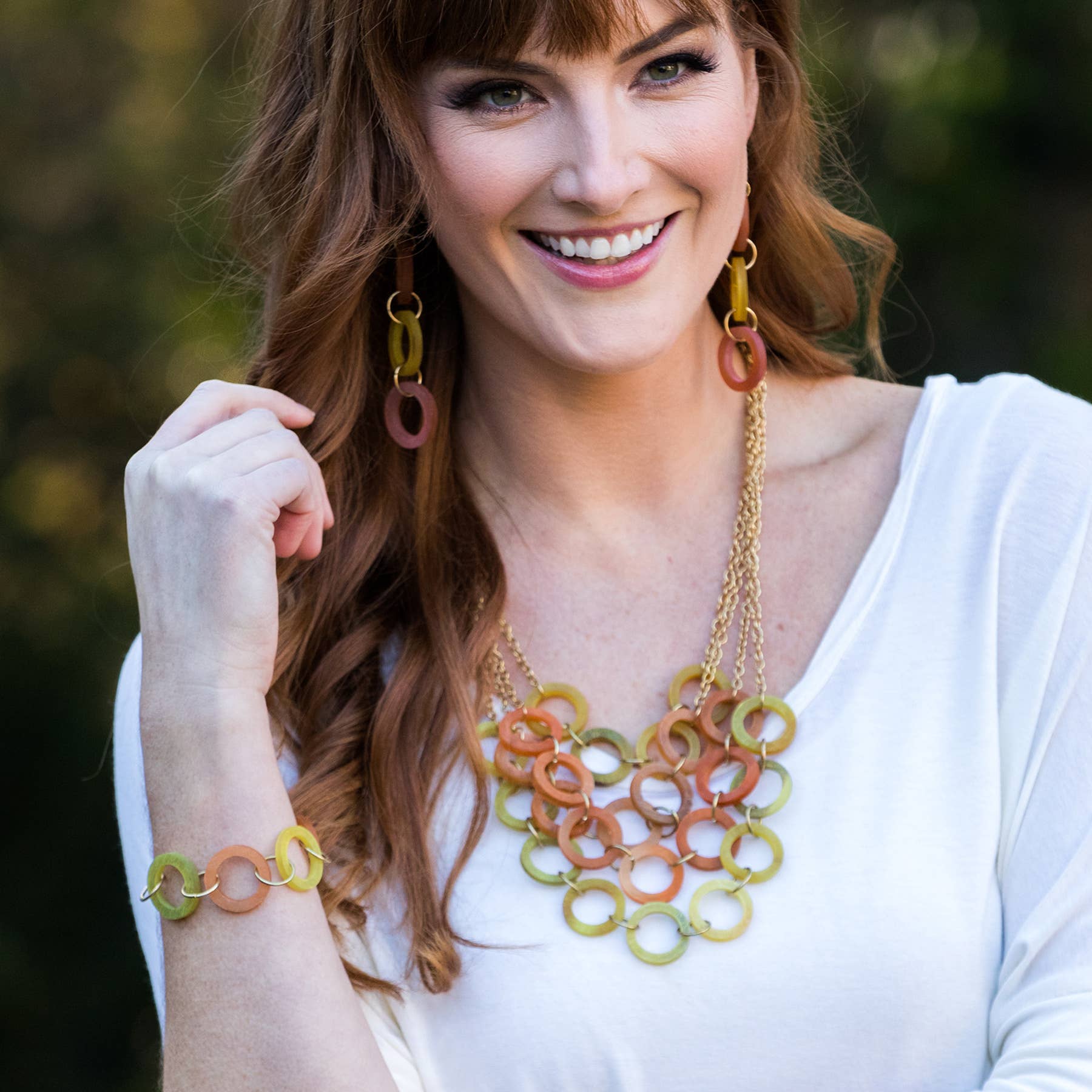 Omala Citrus Sunshine Collection - Layered Rings Necklace