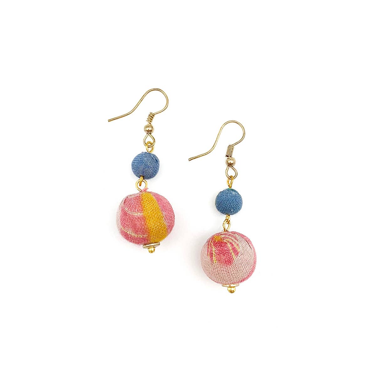 Aasha Kantha Handmade Small and Large Round Beads Earrings