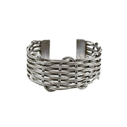 Basketweave Antique Silver Wavy Weave Cuff