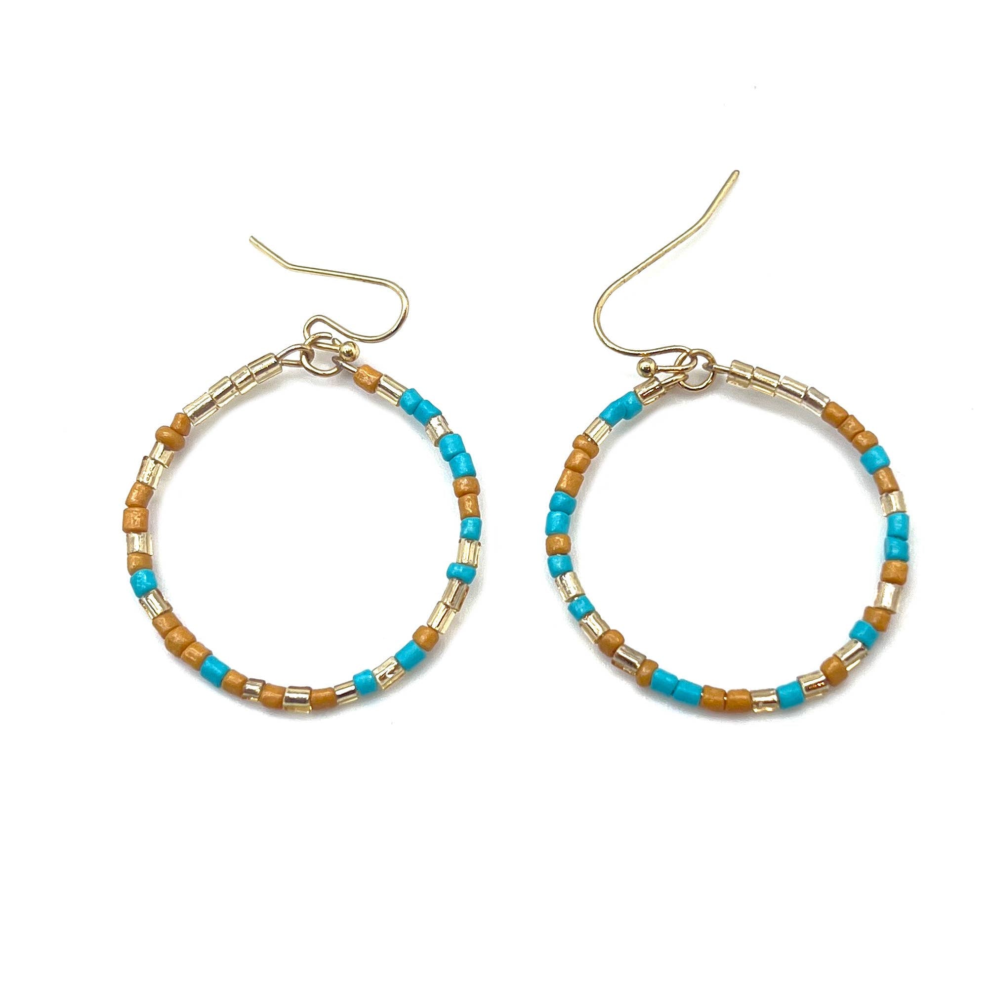Seed Bead Hoop Earrings - Multiple Color Styles