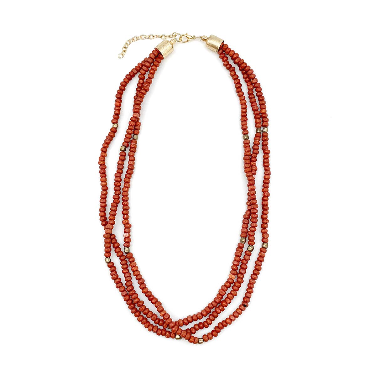 Sachi Chromatic Hues - Orange Short Multi-Strand Necklace