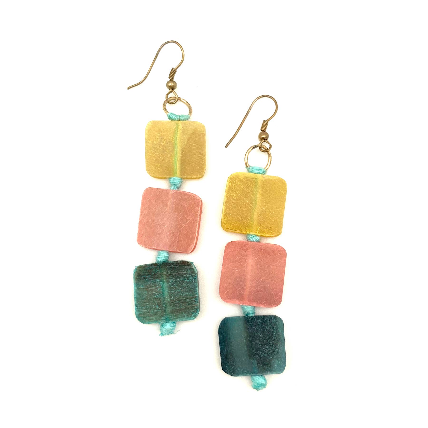 Omala Pleasing Pastels Collection Earrings - Triple Squares