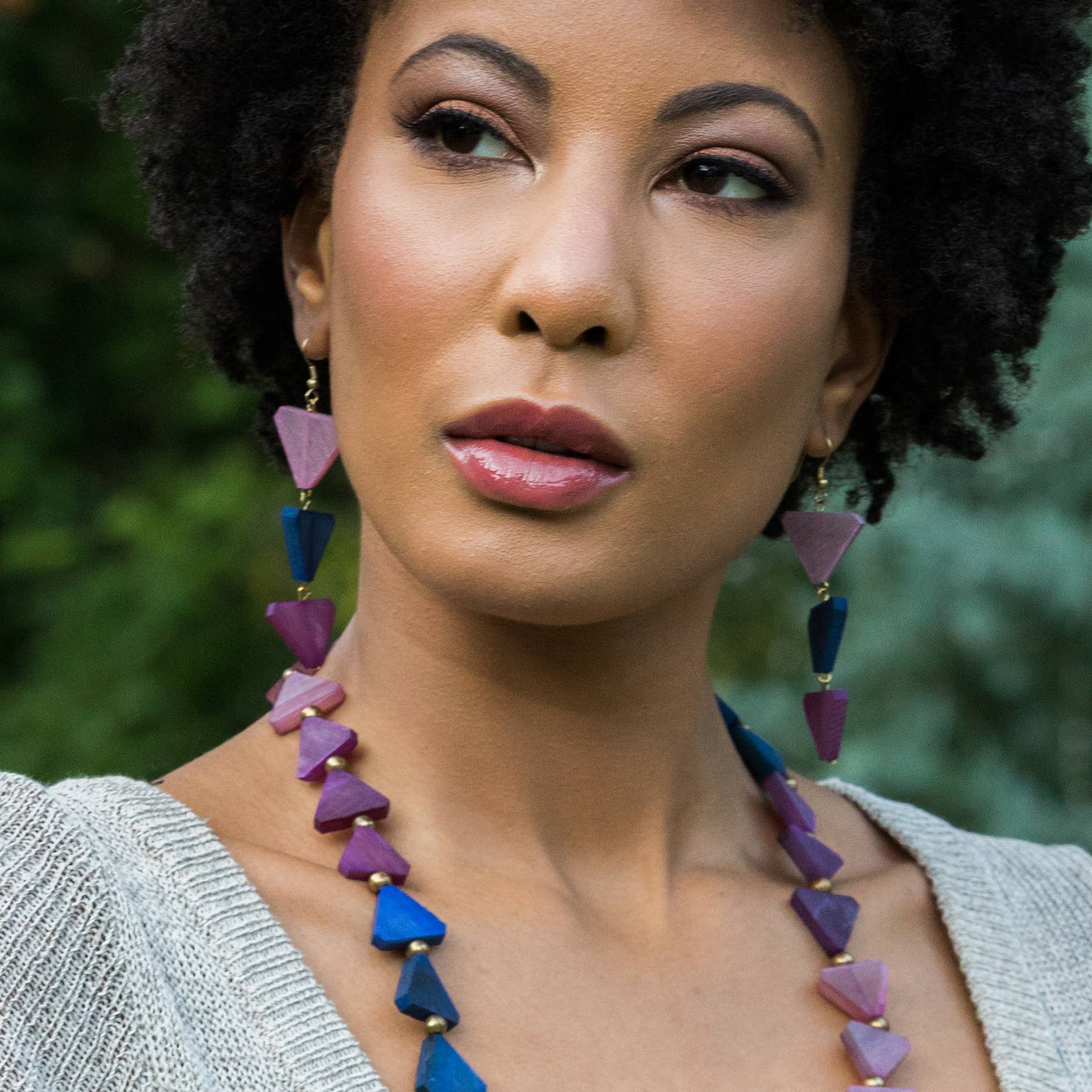 Omala Heliotrope Collection Earrings - Three Triangles